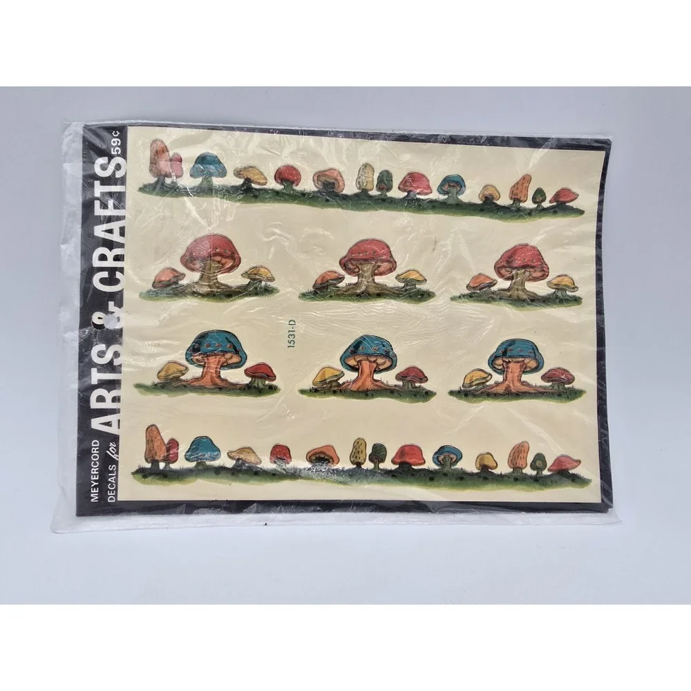 Vintage Mushrooms Meyercord Decorative Decals Pattern Number 531-D